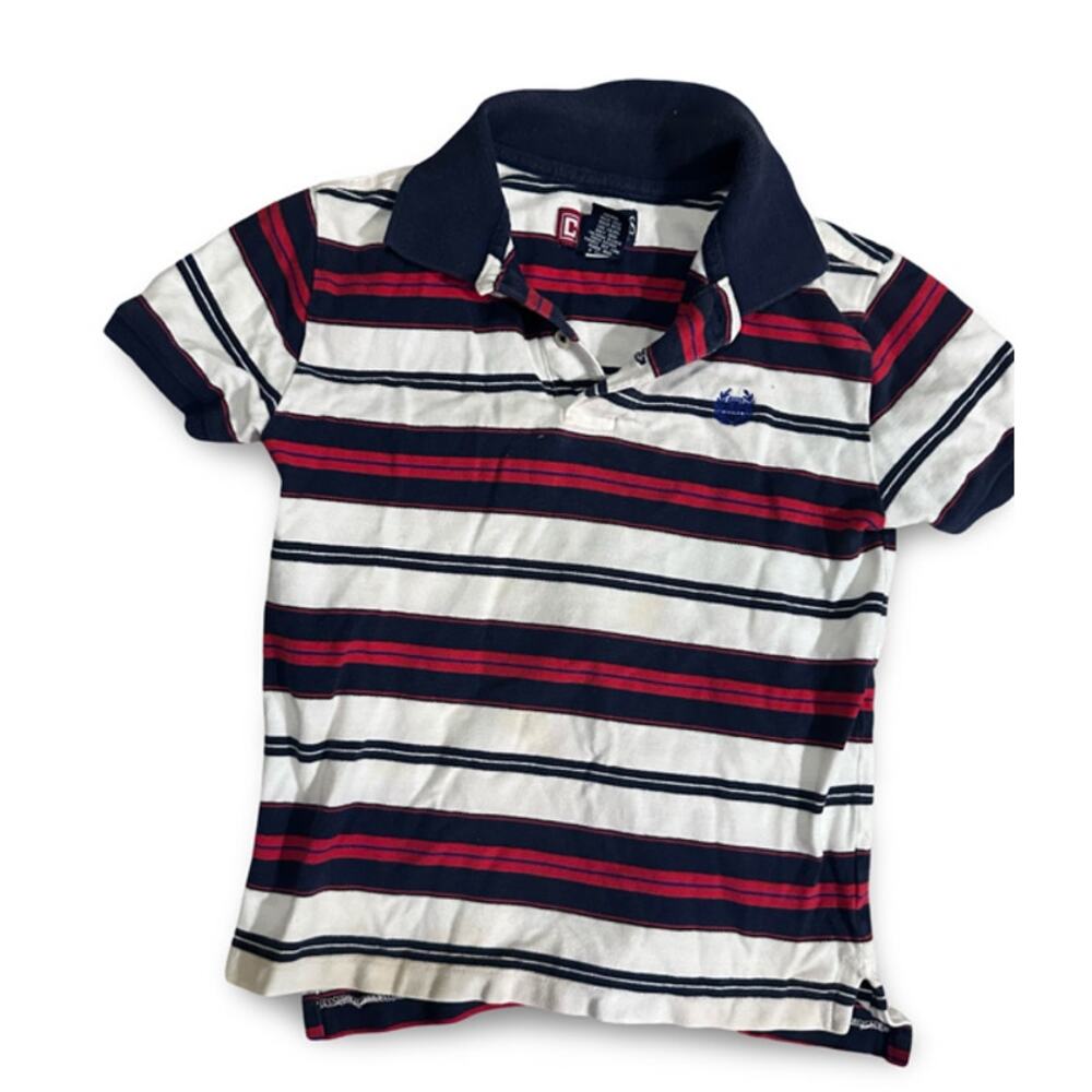 Chaps Boys Polo Shirt Size 7 Red White Blue Striped